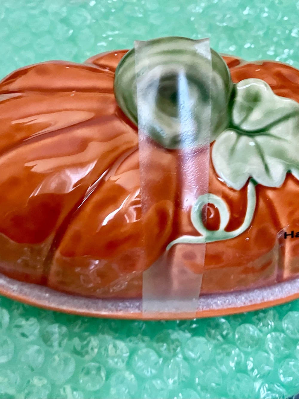 Ceramic Pumpkin Butter Dish-New